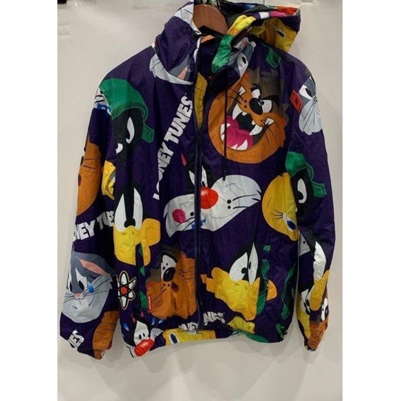 Members Only Other - Members ONLY Looney Tunes Men Windbreaker Hooded Full Zip Jacket M Unisex Toon